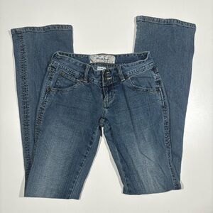 Brody Jeans Blue Denim Bootcut Mid Rise Distressed Size 24